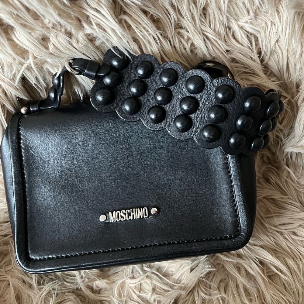 MOSCHINO black Leather Handbag